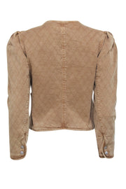 Current Boutique-Veronica Beard - Tan Quilted Snap Button Jacket Sz S