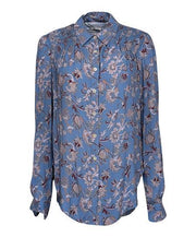 Current Boutique-Veronica Beard - Blue Multicolor Floral Print Smocked Blouse Sz 4