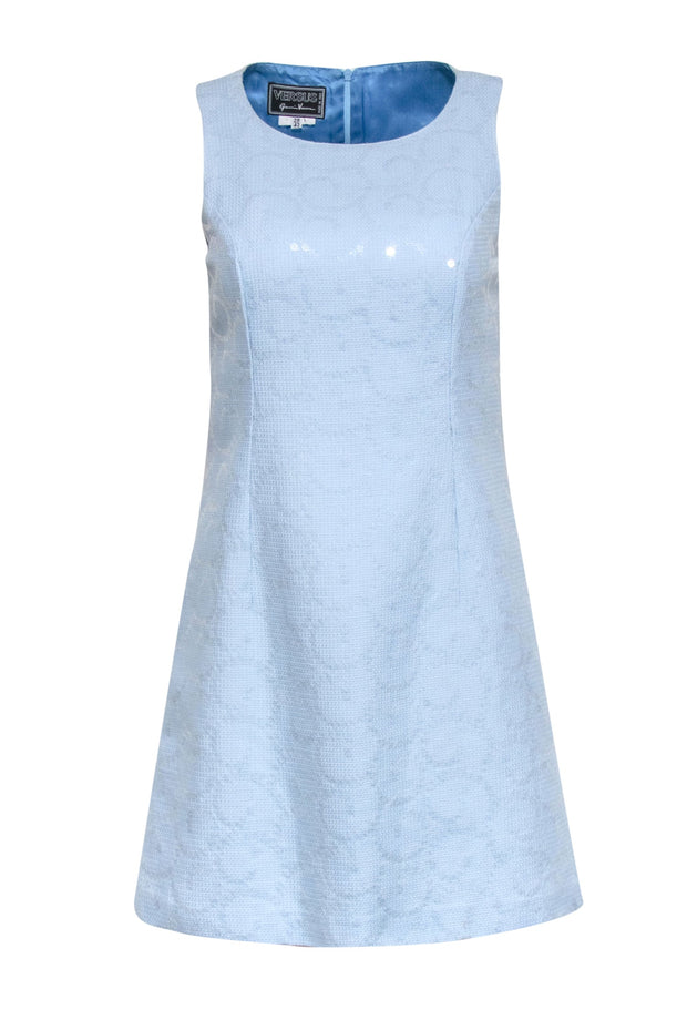 Gianni Versace - Blue Sequin Sleeveless Dress Sz 6 Gianni Versace - Blue Sequin Sleeveless Dress Sz 6