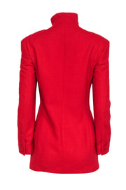 Current Boutique-Gianni Versace - Red Asymmetric Zip Front Blazer Jacket Sz 4