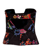 Current Boutique-Versace for H&M - Black & Multi Color Floral Corset Top Sz 6