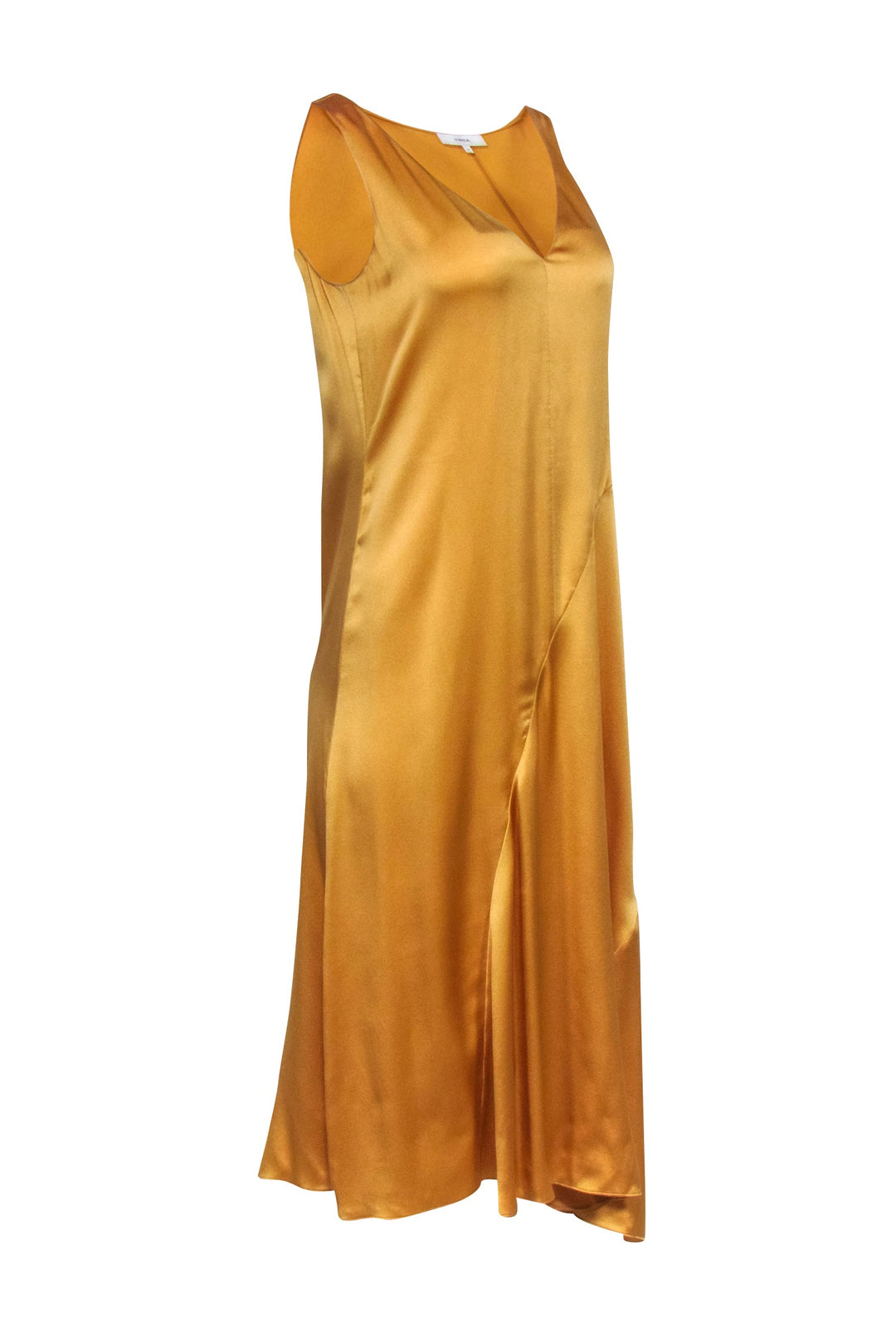 Vince - Gold Silk Sleeveless Slip Dress Sz S | Current Boutique