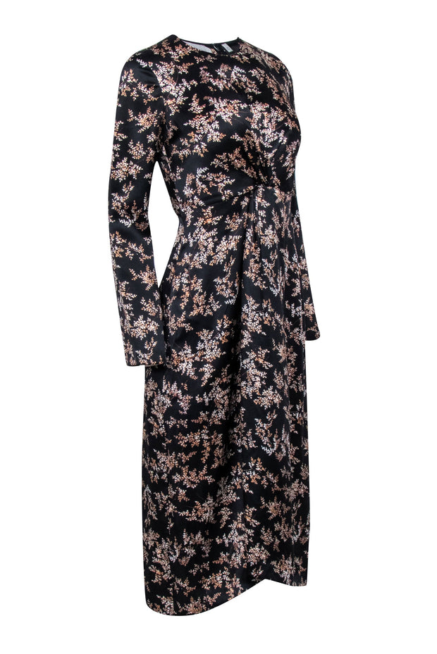 vince silk midi dress Vince sheer-panelled Silk Slip Dress | Black