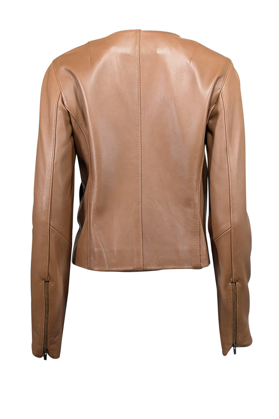 Vince - Camel Brown Leather Jacket Sz S | Current Boutique