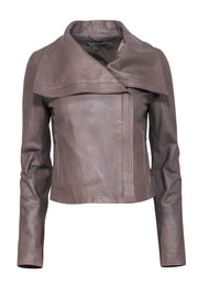 Current Boutique-Vince - Taupe Moto Leather Jacket Sz S