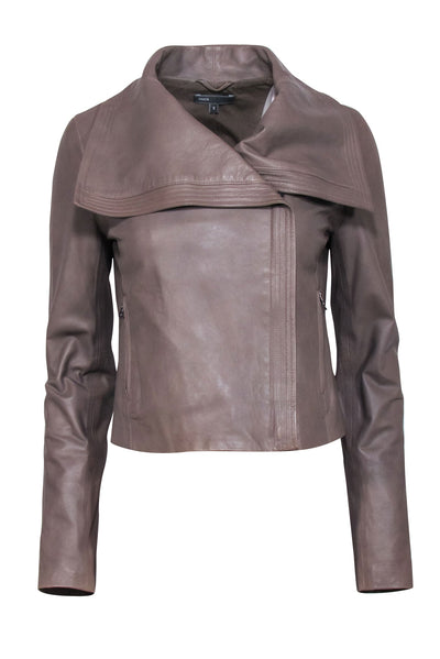 Current Boutique-Vince - Taupe Moto Leather Jacket Sz S