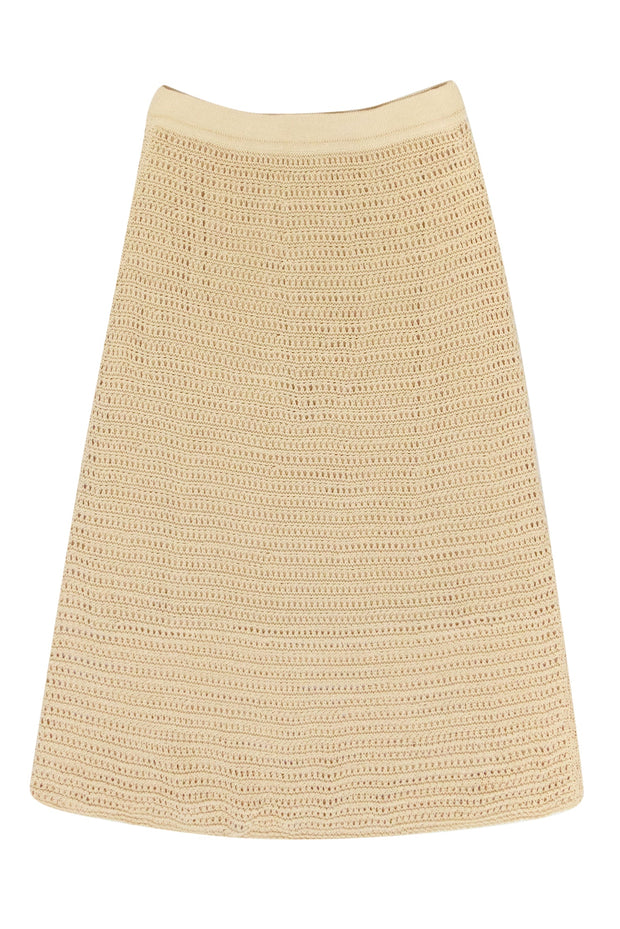 Current Boutique-Vince - Tan Crochet Midi A-Line Skirt Sz XS