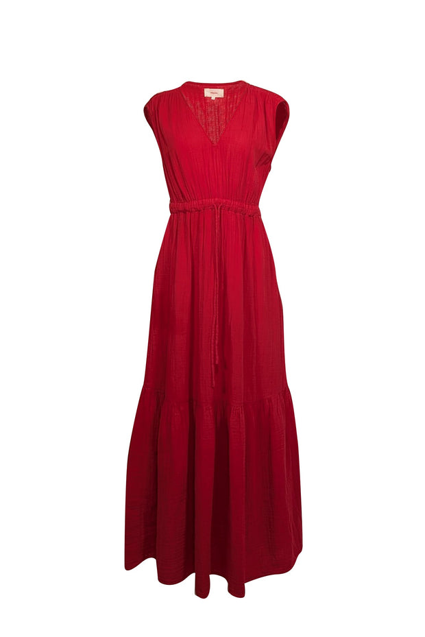 Xirena - Red Cotton Gauze Maxi Dress Sz M Xirena - Red Cotton Gauze Maxi Dress Sz M