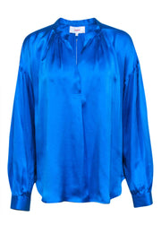 Current Boutique-Xirena - Blue "Mayson" Silk Long Sleeve Blouse Sz M