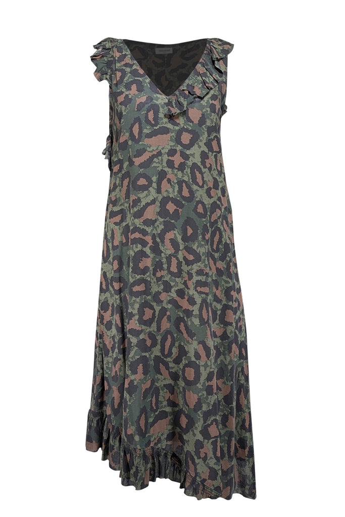 Zadig&voltaire Leopard-print Asymmetric Midi Dress - Green
