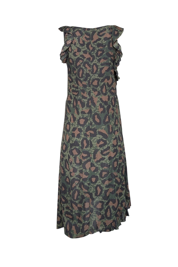 Zadig&voltaire Leopard-print Asymmetric Midi Dress - Green Zadig&voltaire Leopard-print Asymmetric Midi Dress - Green