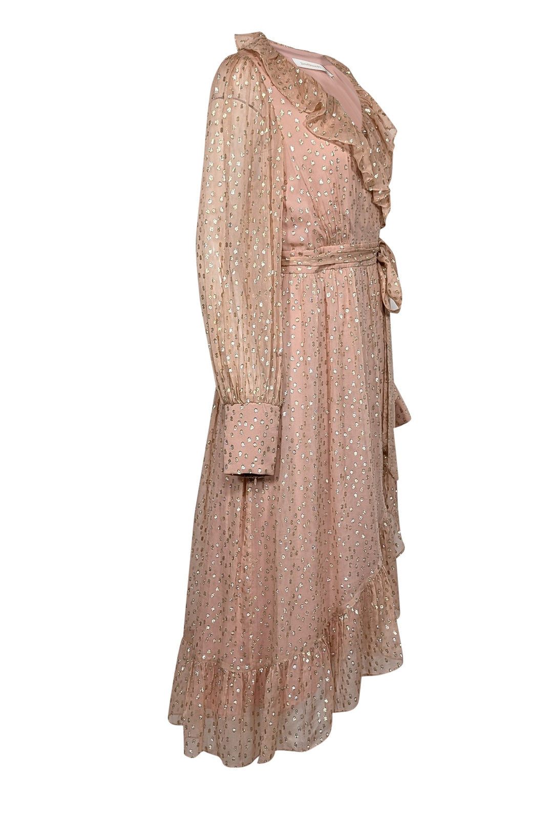 metallic pink wrap dress Zimmermann