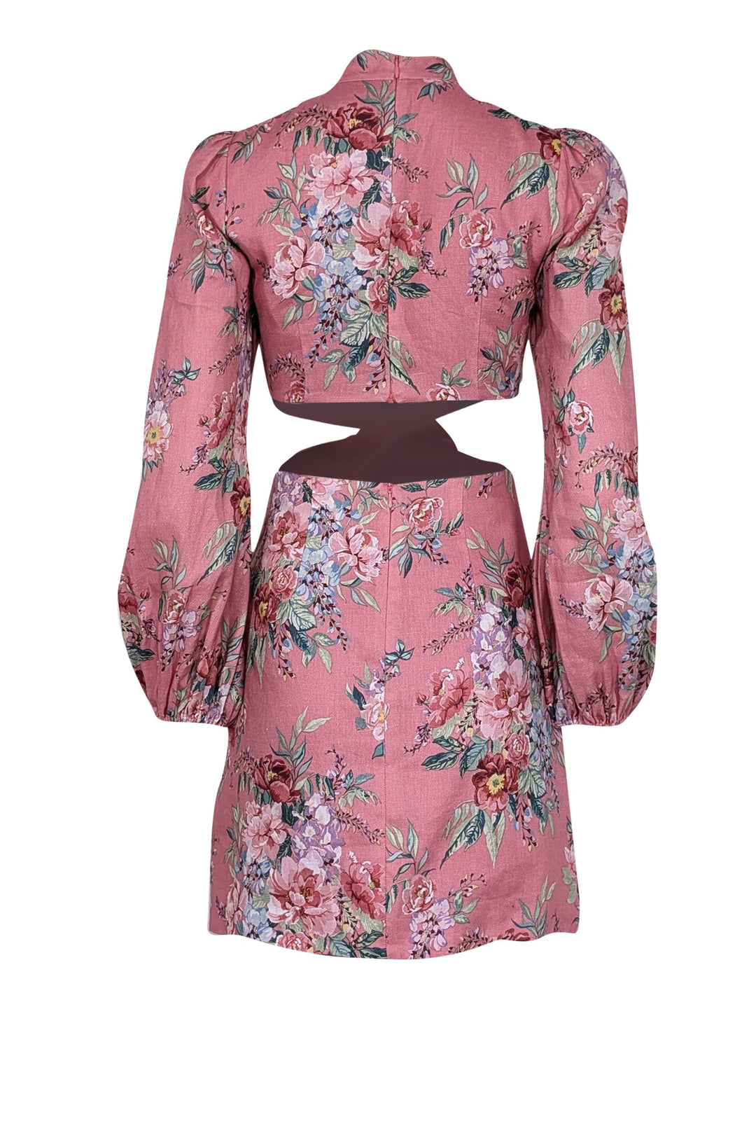 open lace back dress Light Pink Floral Embroidered Eyelet Dress - Midi Dresses main image 1