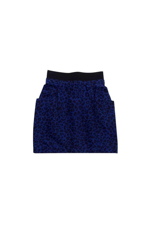 Current Boutique-3.1 Phillip Lim - Cobalt Blue & Black Cheetah Print Skirt Sz 4