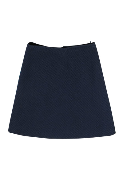 Current Boutique-3.1 Phillip Lim - Navy Quilted & Olive Green Suede Lace-Up Skirt Sz 6