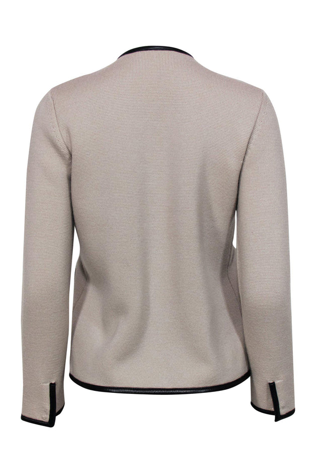 Current Boutique-3.1 Phillip Lim - Beige Wool Zip-Up Jacket w/ Black Trim Sz M