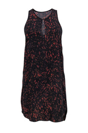 Current Boutique-3.1 Phillip Lim - Black & Orange Sleeveless Silk Shift Dress w/ Keyhole Cutout Sz 4
