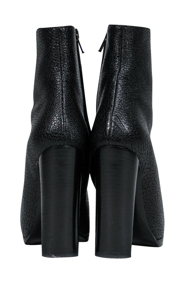 Current Boutique-3.1 Phillip Lim - Black Pebbled Leather Stiletto Ankle Booties Sz 6
