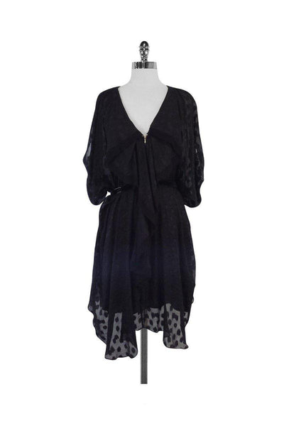 Current Boutique-3.1 Phillip Lim - Black Print Silk Dress Sz 8