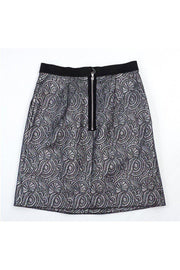 Current Boutique-3.1 Phillip Lim - Black & Silver Metallic Brocade Skirt Sz 8