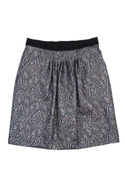 Current Boutique-3.1 Phillip Lim - Black & Silver Metallic Brocade Skirt Sz 8