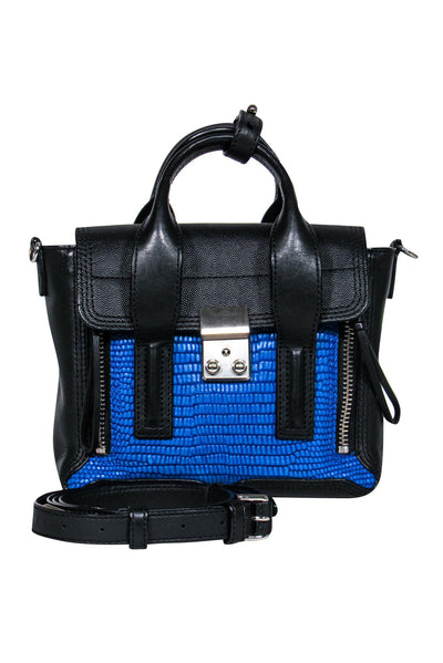 Current Boutique-3.1 Phillip Lim - Bright Blue & Black Pashli Mini Satchel