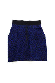 Current Boutique-3.1 Phillip Lim - Cobalt Blue & Black Cheetah Print Skirt Sz 4