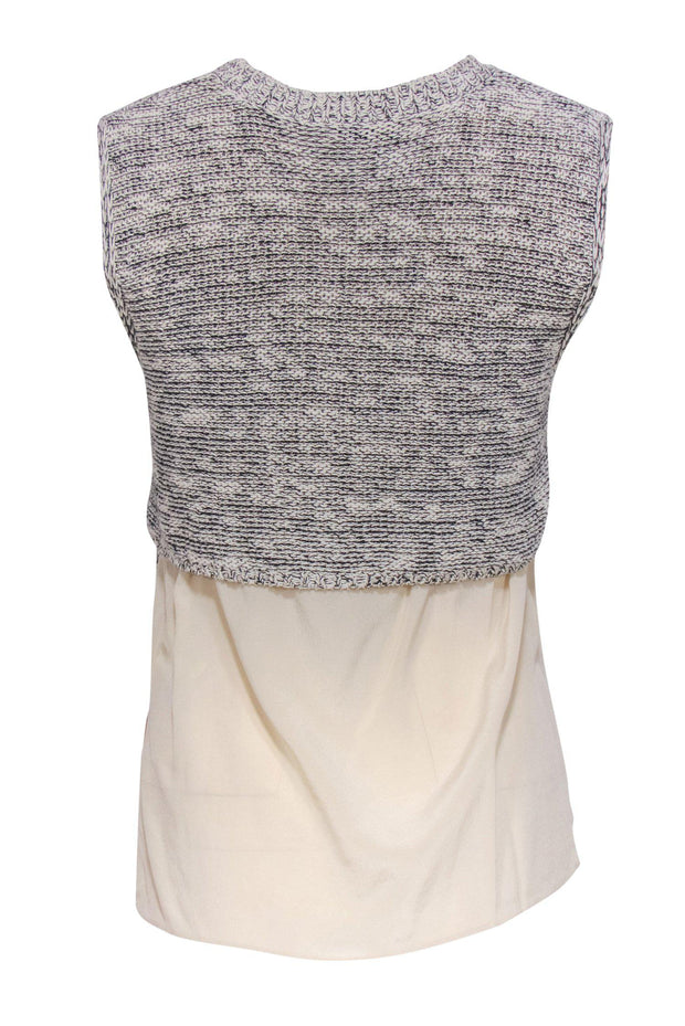 Current Boutique-3.1 Phillip Lim - Cream Marbled Knit Tank w/ Silky Layer Sz S