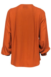 Current Boutique-3.1 Phillip Lim - Dark Orange Long Sleeve Blouse w/ Ruffles Sz 4