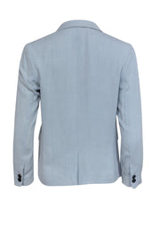 Current Boutique-3.1 Phillip Lim - Dusty Blue Silk Double Breasted Blazer Sz 4