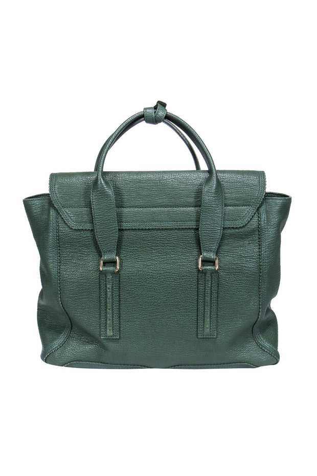Current Boutique-3.1 Phillip Lim - Green Textured Large Leather Satchel