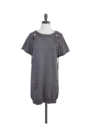 Current Boutique-3.1 Phillip Lim - Grey Wool Short Sleeve Sweater Dress Sz M