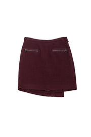Current Boutique-3.1 Phillip Lim - Maroon Wool & Silk Miniskirt Sz 2