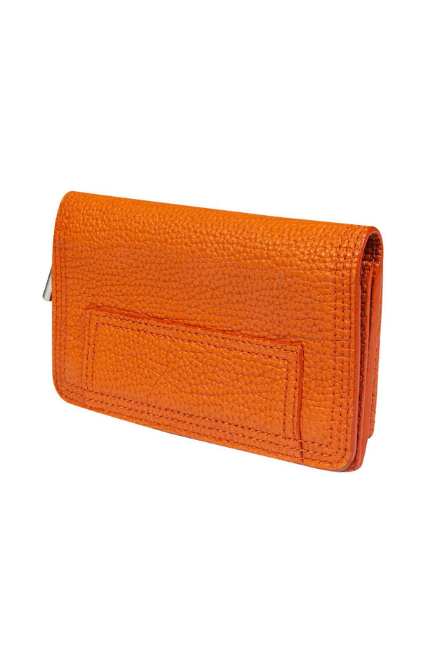 Current Boutique-3.1 Phillip Lim - Orange Pebbled Leather Compact Wallet