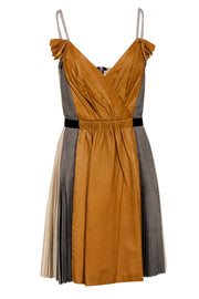 Current Boutique-3.1 Phillip Lim - Pleated Leather Colorblock Dress Sz 2