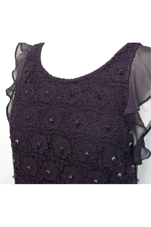 Current Boutique-3.1 Phillip Lim - Plum Crochet & Rhinestone Dress Sz 4