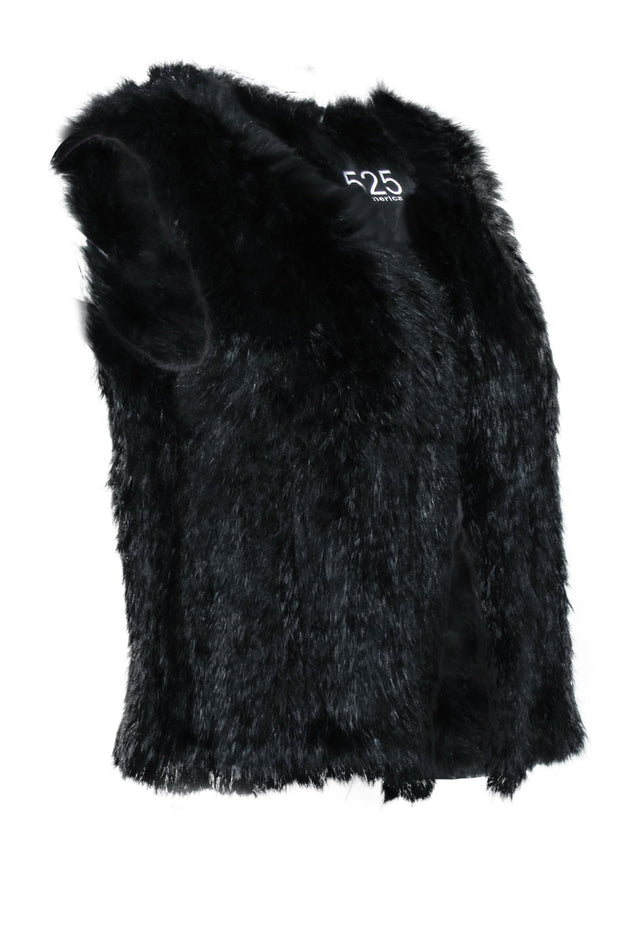Current Boutique-525 America - Black Fox Fur Vest Sz S
