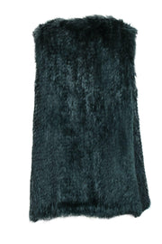Current Boutique-525 America - Emerald Green Rabbit Fur Open Vest Sz XS