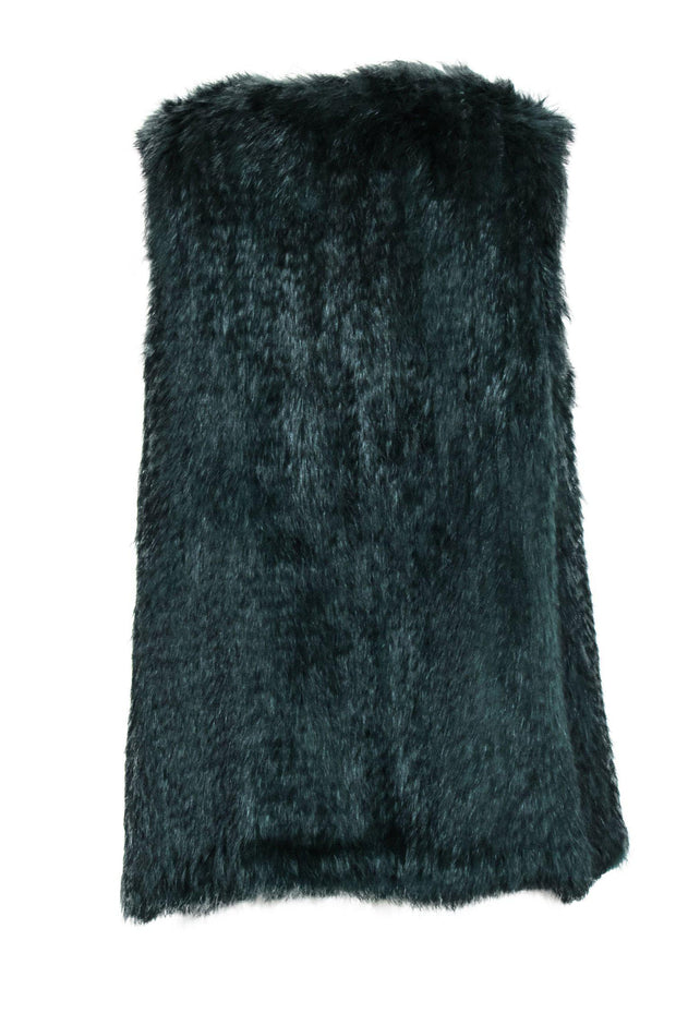 Current Boutique-525 America - Emerald Green Rabbit Fur Open Vest Sz XS