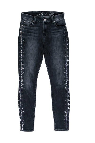 Current Boutique-7 For All Mankind - Black Studded Skinny Jeans Sz 25