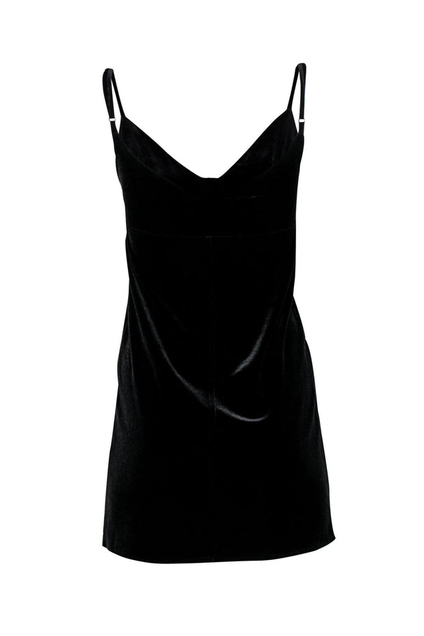 Current Boutique-7 For All Mankind - Black Velvet Zippered-Front Bodycon Sz XS