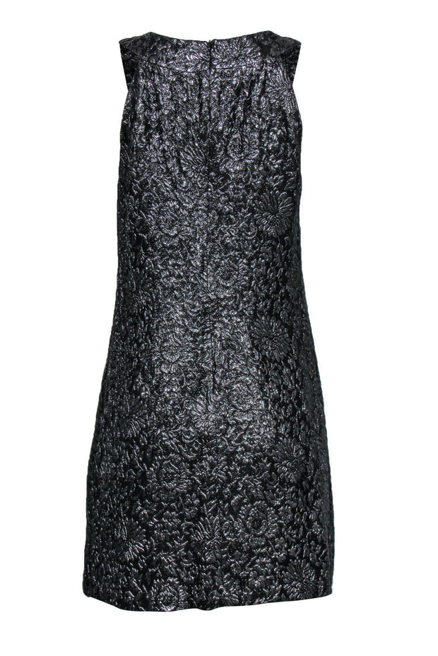 Current Boutique-ABS by Allen Schwartz - Black Metallic Floral Jacquard Dress Sz 8