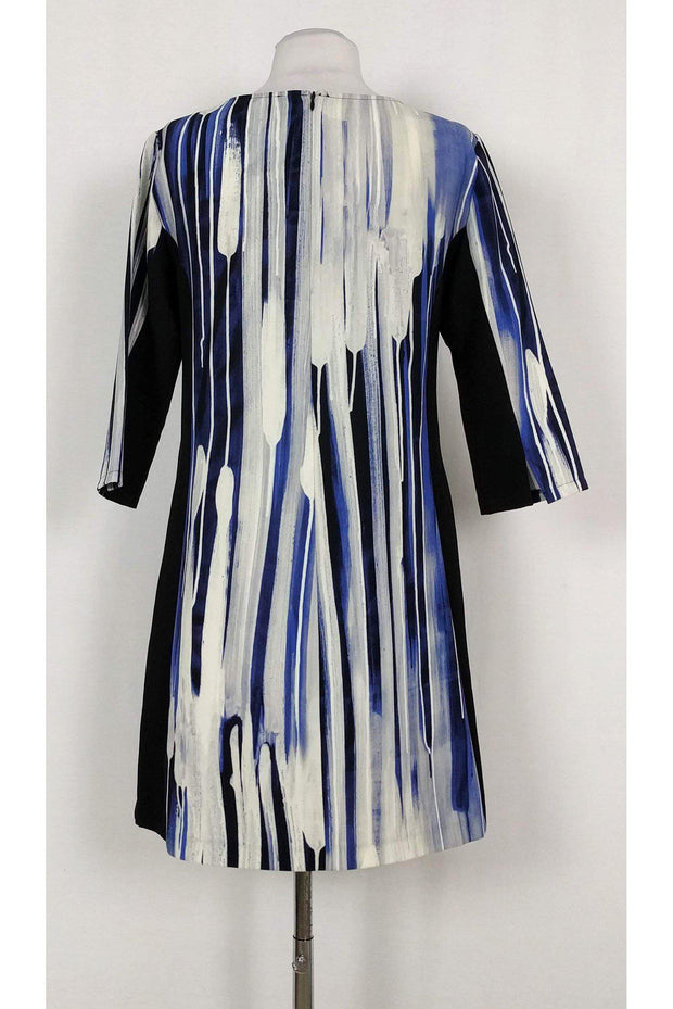 Current Boutique-ABS by Allen Schwartz - Blue, White & Black Printed Dress Sz 6