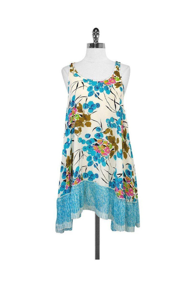 Current Boutique-ABS by Allen Schwartz - Multicolor Floral Print Silk Sleeveless Dress Sz XS