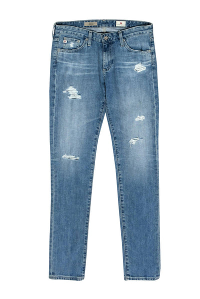 Current Boutique-AG Adriano Goldschmied - Light Wash Distressed “The Stilt” Skinny Jeans Sz 27