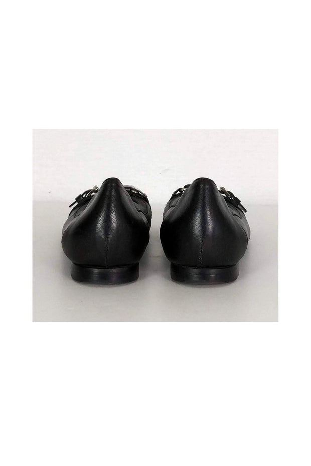 Current Boutique-AGL - Black Leather Cap Toe Flats Sz 8.5
