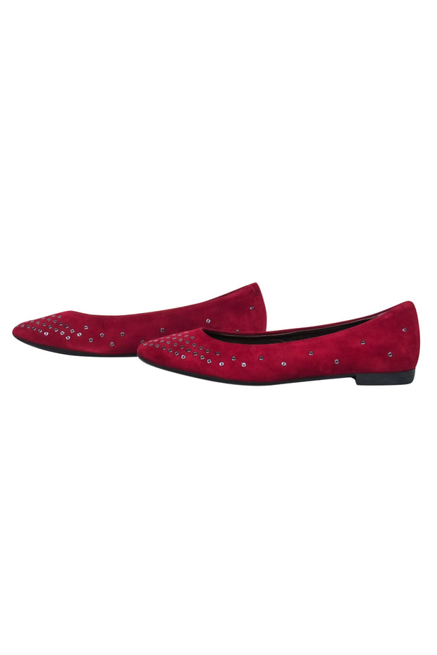 Current Boutique-AGL - Dark Red Suede Flats w/ Grommets Sz 8