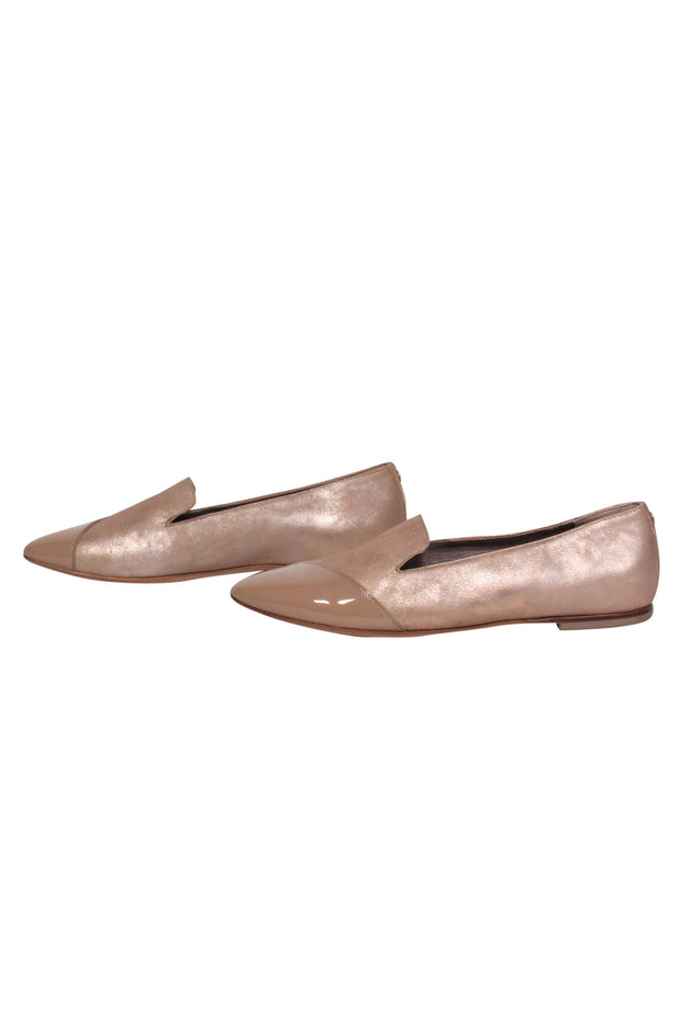Current Boutique-AGL - Gold & Nude Toe Cap Loafers Sz 10