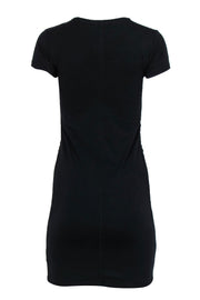 Current Boutique-ATM - Black Draped Cotton Blend T-Shirt Dress Sz S