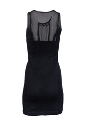 Current Boutique-AYR - Black Mesh Dress w/ Faux Leather Trim Sz S